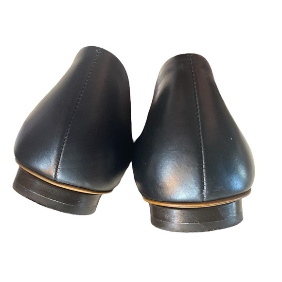 Everlane Black Minimalist Leather Square Toe Flats size 5.5 Made in Italy - Picture 4 of 8